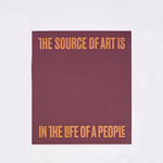 A red cover of the box for the SLG portfolio. Orange text on the front reads The Source of Art is in the Life of a people