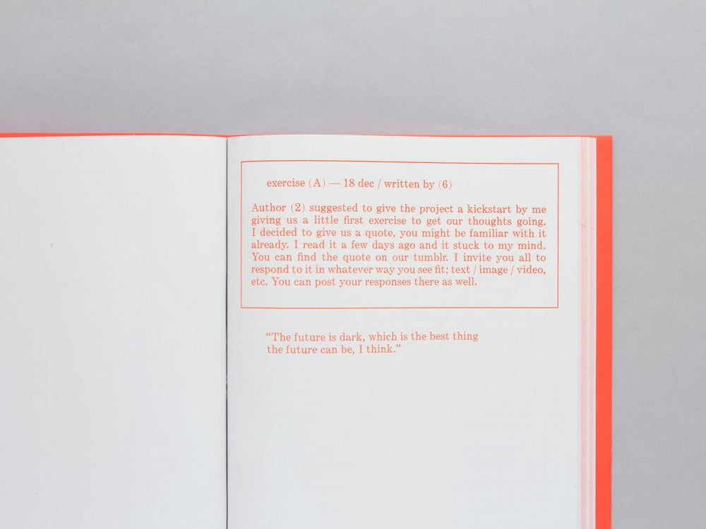 Open centre fold of the book Some Place Of Avoiding An Animal by Dorine van Meel.