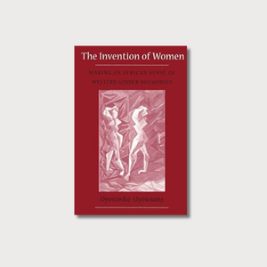 Book cover of 'The Invention of Women' with red background and white text