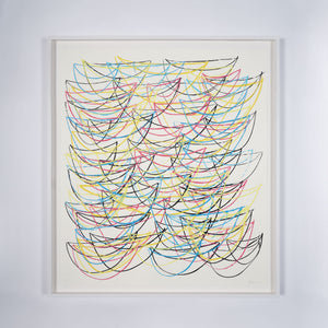 A limited edition artwork by Rashid Johnson. This colourful abstract print is one of Johnson's boat series.