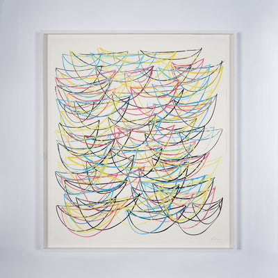 A limited edition artwork by Rashid Johnson. This colourful abstract print is one of Johnson's boat series.