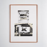 A framed limited edition print of layered black and white images by the artist Ernst Caramelle
