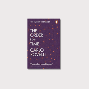 Book cover of 'The Order of Time' by Carlo Rovelli on a light gray background