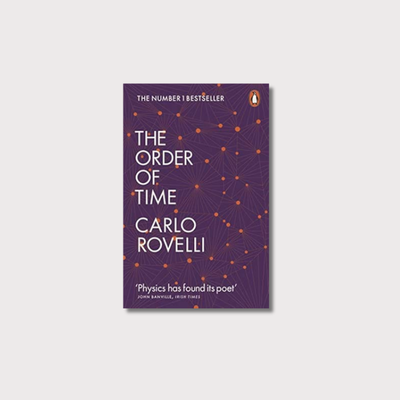 Book cover of 'The Order of Time' by Carlo Rovelli on a light gray background