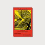 This is a red book on a white background called 'What Design Can't Do: Essays on Design and Disillusion' by Silvio Lorusso. It has a yellow and black abstract image on the front page.  