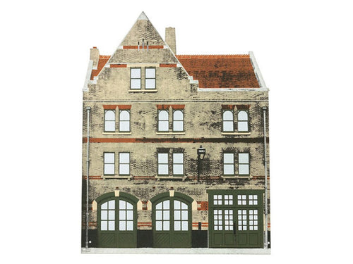 Image of the cut out of the Fire Station building's facade.