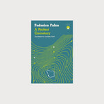 A green book with yellow lines on it. The book is called A Perfect Cemetery by Federico Falco. 