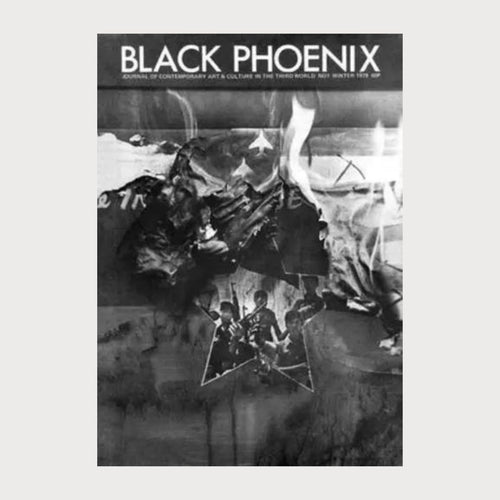 A black and white journal titled Black Phoenix on a grey background.