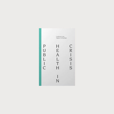 A white book with a turquoise spine. The book is titled Public health in crisis.